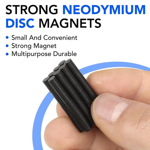 TRYMAG Black Small Magnets, 400Pcs Rare Earth Magnets in 3 Sizes for Crafts, Mini Fridge, Office, Kitchen Cabinet