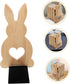 TEHAUX Charming Rabbit Bookends for Desk Organization Adorable Bunny Design for Home Offices and Shelves Beech Material