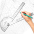 Stainless Steel Protractor, 180 Degrees Two Arm Ruler for Woodworking Angle Measure Tool