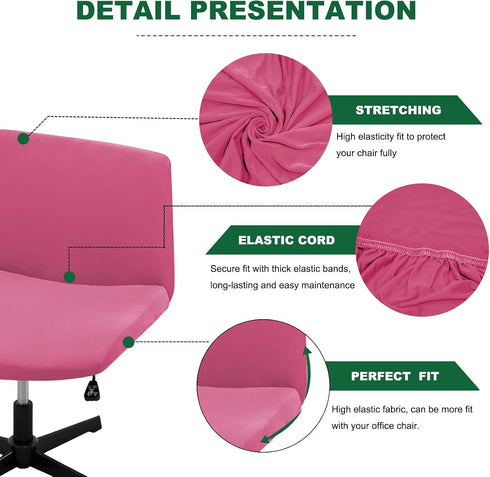 Generic 17(AA Stretch Cross Legged Office Chair CoversWide Office Chair Cover Modern Swivel Vanity Chair Slipcover