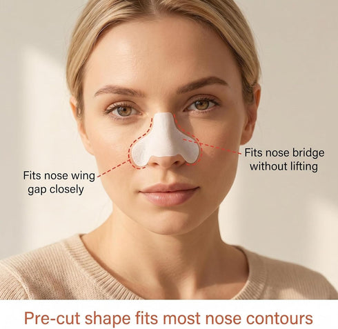 QUUPY 100Pcs 9x6.5cm White Disposable Non-Woven Nose Pore Strips Thin Cotton Patches for DIY Skin Care Facial Spa