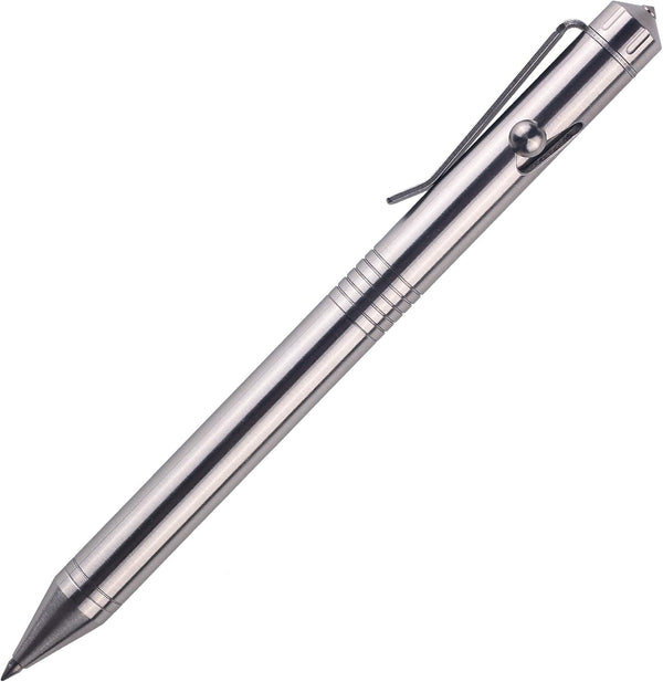 SMOOTHERPRO SSG050 Bolt Action Pen in Stainless Steel with Durable Clip Compatible with Pilot G2 Refill