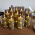 Set 12 Da by Flameless Candles with Recessed String Light, Battery Operated Candles, Acrylic LED Pillar Candles