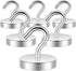 Neosmuk Heavy Duty Magnetic Hooks, 120lb Super Strong Magnet for Cruise Cabins, Silver 6 Pack