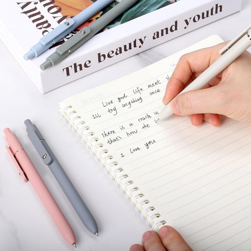 FIOVER Gel Pens, 10pcs 0.5mm Black Ink Quick Dry Fine Point Writing Pens for School Office Home