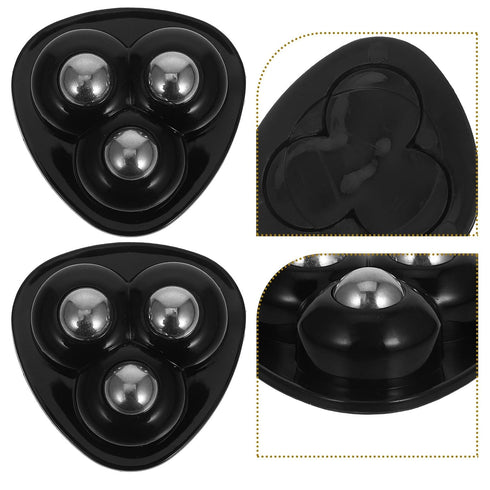 8pcs FOMIYES Black Stainless Steel Ball Bearing Self Adhesive Mini Caster Wheels for Furniture Storage Boxes Bedside