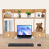 lxrnqcey 2-Tier 80cm Desktop Shelf, High-Capacity Desk Hutch Organizer, Multipurpose Wood Desktop Bookshelf Storage