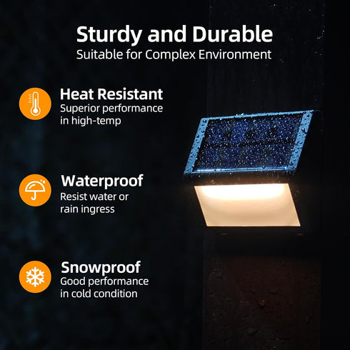 Glow2 Luminara Solar Step Lights - Weatherproof Outdoor Stair Lighting, Solar-Powered Deck Lights for Patio, Garden