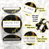 Thank You for Supporting My Small Business – Black Marble Stickers with Gold Foil – 1.5" Round, 400 Waterproof