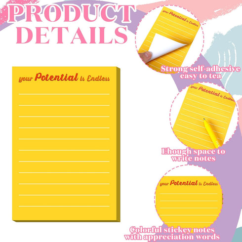 Yinder 24 Pcs Inspirational Sticky Notes, 4 x 6 Inch, Motivational Notepads, Appreciation Gifts