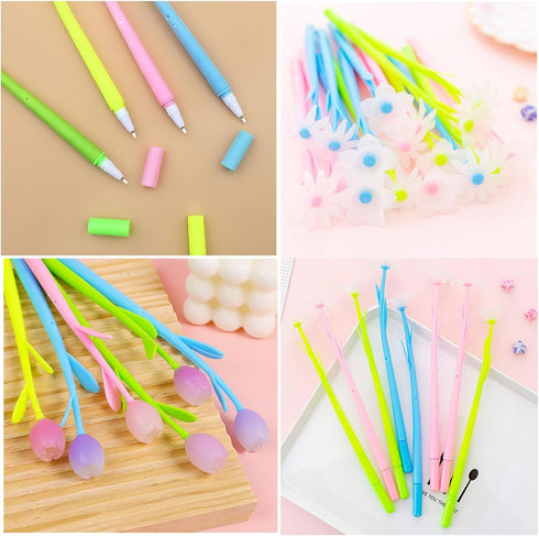 YYaaloa 20PCS Color Changing Rose Flower Pens Novely Fun Gel Ink Pen Bulk for Birthday Party Favors School Classroom Office Girls Presents (20pcs mixed) by YYaaloa