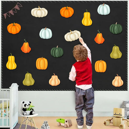 Lucleag 45 PCS Pumpkin Cutouts - Bulletin Board Decoration for Thanksgiving Fall Autumn School Classroom