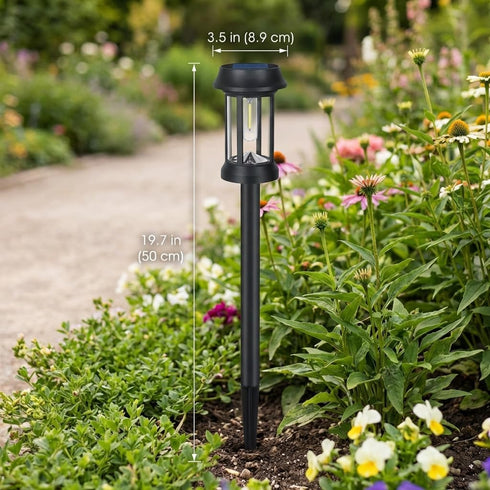 8 Pack Eyrosa Solar Pathway Lights, Glass Solar Lights Outdoor, Solar Stake Lights Landscape Lighting for Outside Path