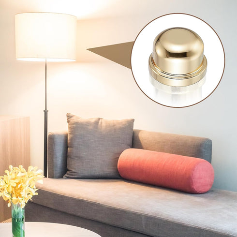 FdcZeyxior 1/4-27 2 1/2 Inch Lamp Finials Caps, Pcs Lamp Finial Tapped Metal Decorative Knob Caps, Tall Gold Finish