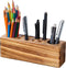 Solid Pine Wood Pen Holder for Desk – Stylish Wooden Pencil Holder and Fountain Pen Desk Organizer