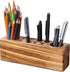 Solid Pine Wood Pen Holder for Desk – Stylish Wooden Pencil Holder and Fountain Pen Desk Organizer