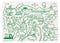 modern-twist 10 x 14 Reusable Coloring Doodle Mat, 100% Food-Grade Silicone, Transportation Pattern