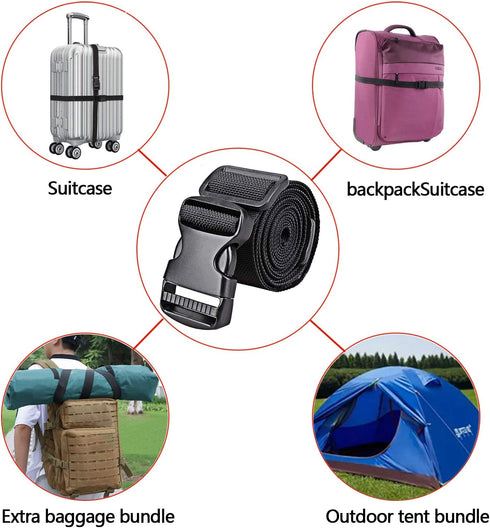 Premium Utility Straps with Quick Release Buckle, Adjustable Nylon Lashing Straps for Camping Gear, Black 4Pcs