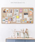 Foldable Large Felt Bulletin Board - 36'' x 18'', Decorative Picture Framed Display Board with 35 Rose Pins for School, Home, Kitchen & Office Walls by Bcabo