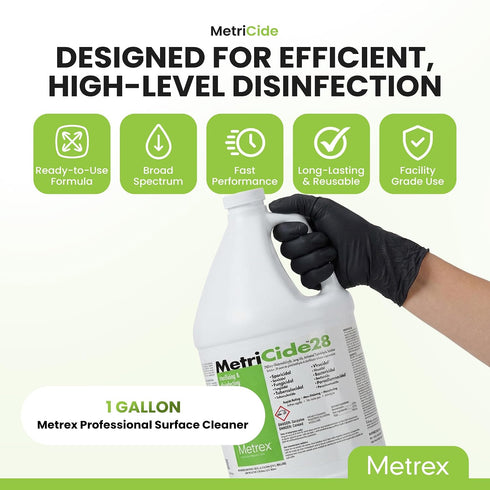 Metrex 28 2.5% 28 Immersible 1 MetriCide High-Level Sterilizing & Disinfecting Solution Glutaraldehyde, Reusable Up