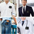 Pen Pocket Protector, 2 Pieces PU Leather Pocket Pen Holder Organizer for Shirts, Lab Coats, Multi-Purpose (Black)