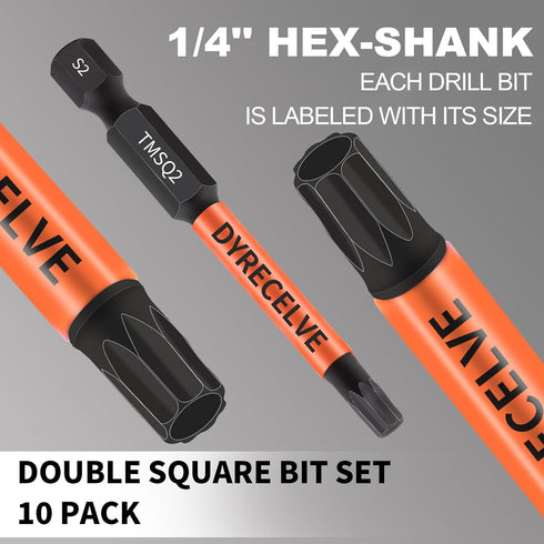 10-Pack 8 Point Star Bit Set, Professional Torx Bit with Magnetic Heads & Hex Shank, Sizes #1, 2, 3