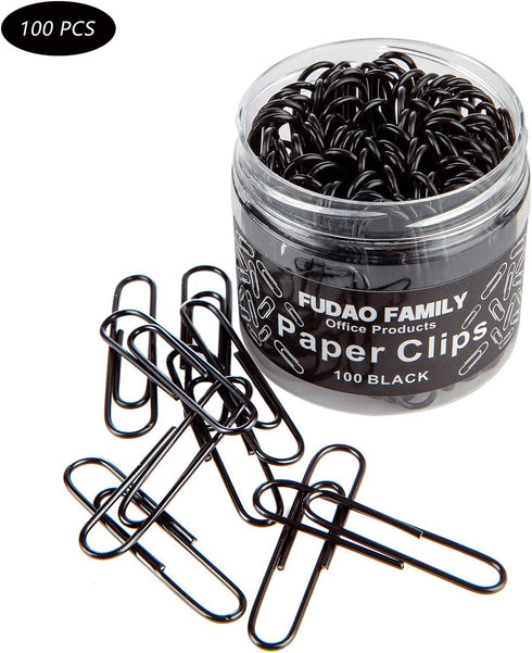 Jumbo Paper Clips, 2 Inch Paper Clip, 100 pcs Large Paperclips (Jumbo, Black)