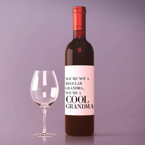 Funny Mother's Day Custom Wine Label & Card - Grandmother Inspired Bottle Decal & Greeting Card from Her Child