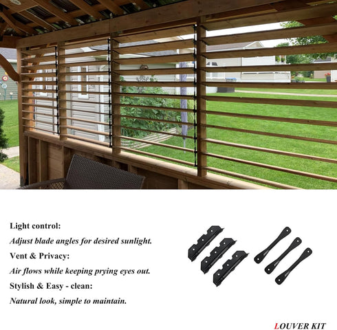 Explranltec 11 (48'') Deck Sunblind System Brackets, Louver Hardware System for Blinds and shutters, Heavy-Duty Steel