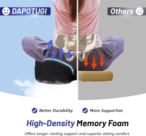 Tailbone Extra Large Seat Cushion for Pain Relief, Ergonomic Office Chair Cushion, Memory Foam Coccyx Cushion, Relief