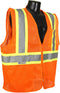 Radians SV22-2ZOM-3X Polyester Mesh Economy Class 2 High Visibility Vest, Zipper Closure, Two-Tone Trim, 3X-Large,