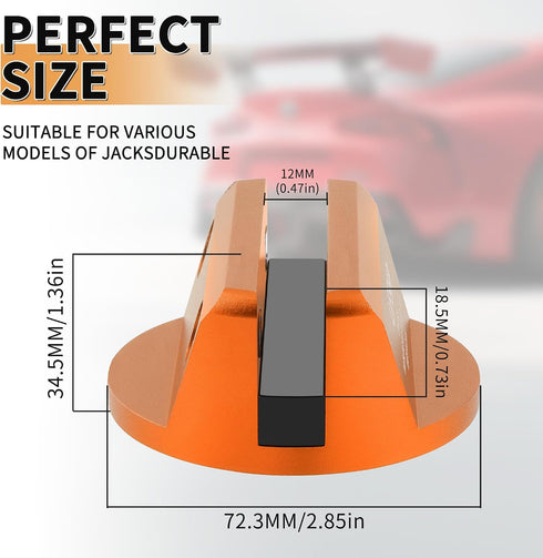 Pinch Universal Aluminum Grooved Magnetic Jack Pad, Jacking Puck Weld Frame Rail Adapter, for Car SUV Truck Pickup