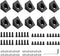 JiGiU 10PCS Triangle Angle Sharp Corner Bracket, Black Connector for 6mm Slot Aluminum Extrusion Profile