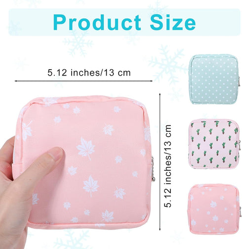 Gjinxi 3 PCS Period Bag with Zipper Discreet Tampons Holder Pouch Menstrual Pad Cup Pouches Cotton Panty Liners