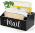 DRASTAR Mail Organizer Countertop - Wood Mail Holder with 4 Slots, Bill Organizer for Home Office