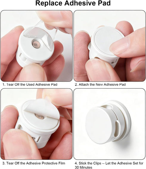 OneLeaf 12 Pack Spring Cable Clips for Phone Charger, One-Hand Cord Holder for Nightstand & Desk, Rotatable Desk Cable