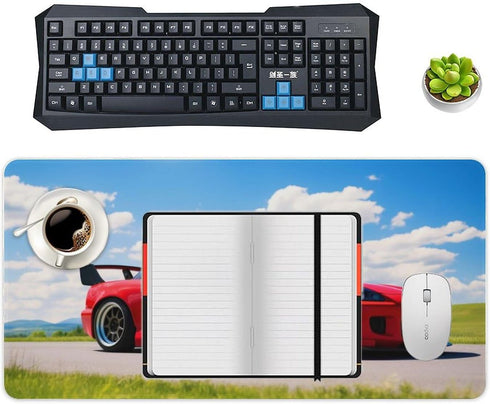 Large Mouse Pad Gaming Cool S2000 Jdm Red Sport Car Desk Mat 23.6 x 11.8 inch for Office Desk Organizers