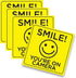 Smile You're on Camera Sticker, 6x6 Inch, 4 Pack, Durable Black and Yellow, Self-Adhesive