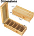 Business Card Holder - Bamboo Organizer with 5 Compartments for 600 Cards, Wood Desk Organizer, 4.5’’W x 10.4’’D