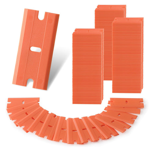 WORKPRO 200 Pack Plastic Razor Blades, Double Edged Scraper Blades, Safety Razor
