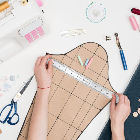 Macarrie 30 Pieces 12 Inch Metal Ruler, Stainless Steel Rulers with Imperial Metric Measurements for School Office Home