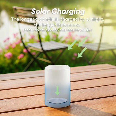 4"x6", Homemory Large Solar Candles Outdoor Waterproof, Dusk to Dawn, Solar Powered Flameless Candles for Outdoor