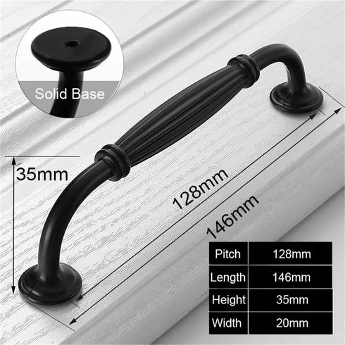 Yingluno 10Pcs Handles(96mm) Black Aluminum Alloy Bedside Table Handle Minimalist Cabinet Pulls Furniture Hardware