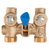 Watts 175C Series 1/2" Bronze Ball-Type Washing Machine Shutoff Valve, 3/4" Hose Outlet, 1/2" Copper Dual Ell Adapters,