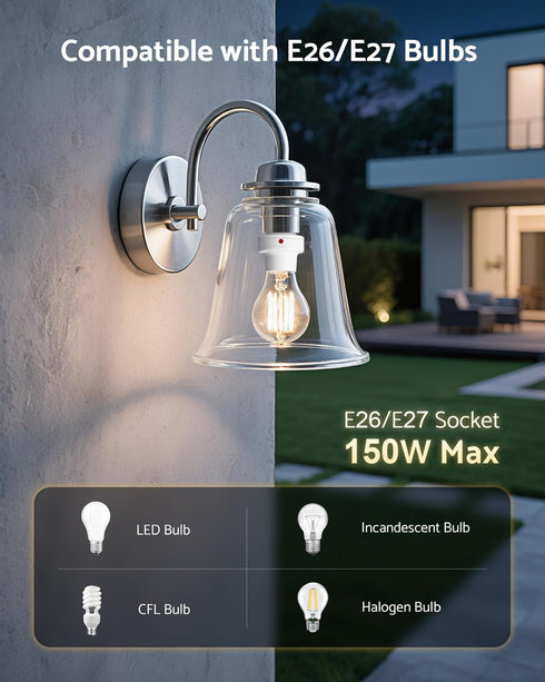 E26/E27 Bulb 300 4 Pack Light Sensor Socket, Light Socket, Automatic Dusk to Dawn Photocell Sensor with Adjustable
