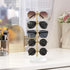 5 Dahey Sunglasses Organizer Metal Frame Glasses Holder Stand Anti Scratch Rack with Wood Tray for Eyeglasses Storage