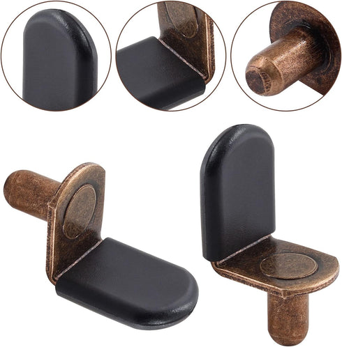 Biaungdo 30 1/4 Inch Pcs Shelf Support Pegs, L-Shaped Clips with Rubber Sleeve, Cabinet Shelf Pegs for Bookshelves