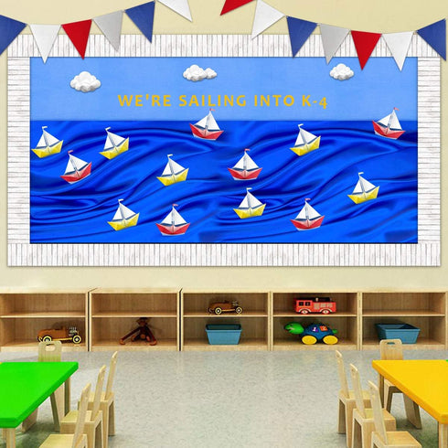 Ceiba Tree White Wood Bulletin Board Border, Straight Trim for Classroom Decoration