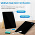 Desktop Black Glass Dry Erase Board, Small Whiteboard with Adjustable Wood Stand, 9.5" x 6.7" for Home Office