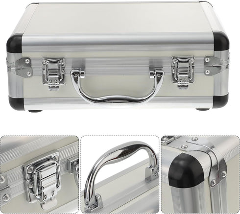 280x220x100mm Toolbox Kisangel Portable Aluminum Alloy Tool Storage Box with Password Lock, Mini Handheld Organizer